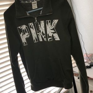 dark green PINK half zip